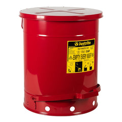 Justrite Steel Oily Waste Can Red