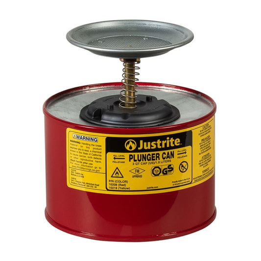 Justrite Steel Plunger Can