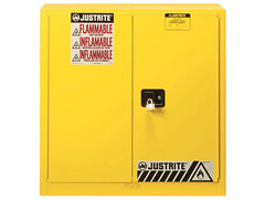 Justrite Flammable Cabinet, Manual Close - Yellow